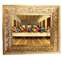 Tavoletta con cornice legno oro lavorata